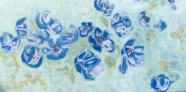 Blue Windflowers - a painting by Claire Oxley East Anglian artist