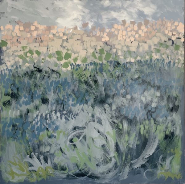 Coastward Meadow, a painting by East Anglian artist Claire Oxley