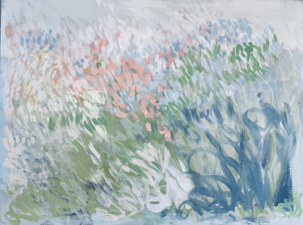 Musk Mallow and Cornflowers, a painting by East Anglian artist Claire Oxley